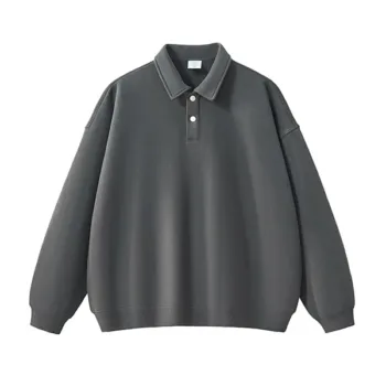 Clean Fit Collegiate Style Heavyweight Collared Polo Sweatshirt  # Y6303