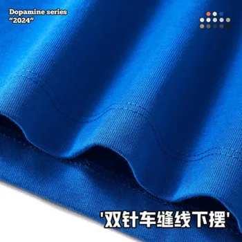 Heavyweight Double-Yarn Pure Cotton FOG Dopamine/Macaron Short-Sleeve T-Shirt  #S337