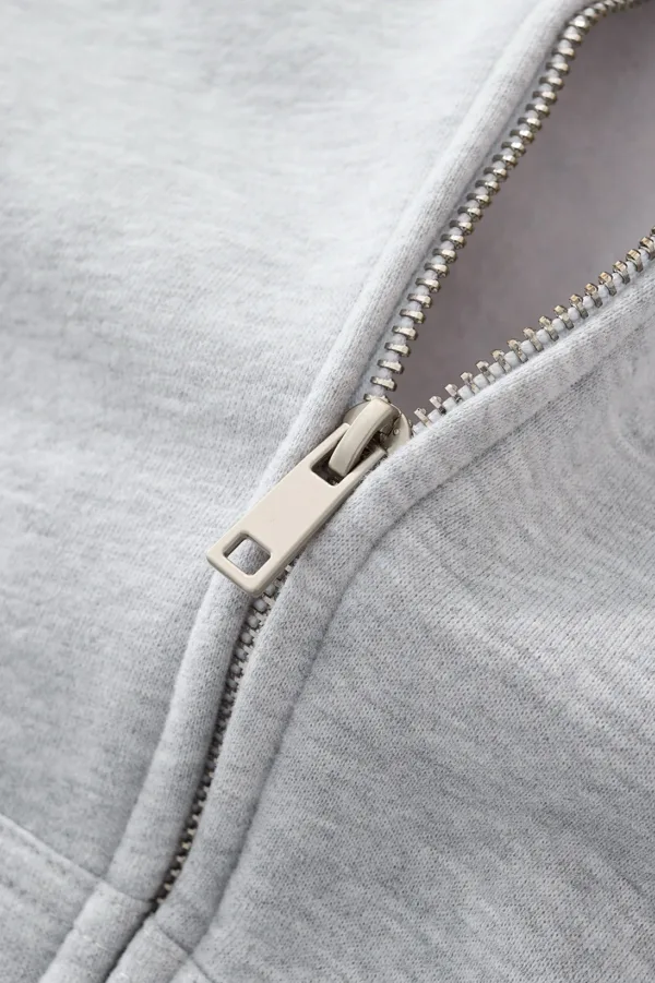 American Retro Fleece-Lined Thickened Hasson Stitch Hooded Sweatshirt Jacket #L915