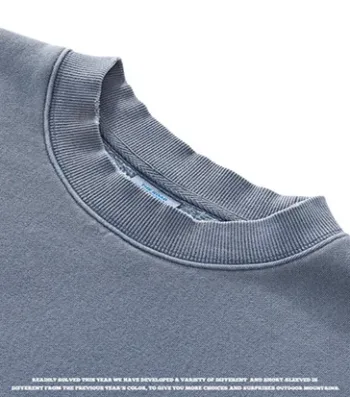 Boxy Fit Distressed Washed Thick Fleece Hoodie #Y6305