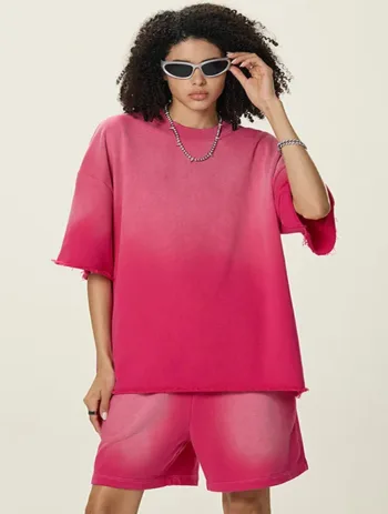 Washed Spray-Painted Monkey Dopamine Short-Sleeve T-Shirt  #DX8807