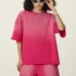 Washed Spray-Painted Monkey Dopamine Short-Sleeve T-Shirt  #DX8807