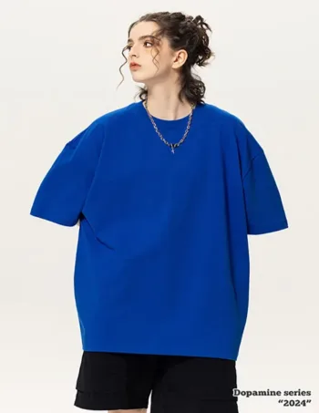 Heavyweight Double-Yarn Pure Cotton FOG Dopamine/Macaron Short-Sleeve T-Shirt  #S337