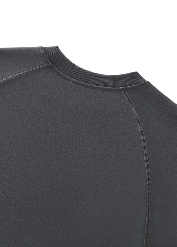 Boxy Deconstructed Raglan Sleeve Crewneck Sweatshirt #Y6317