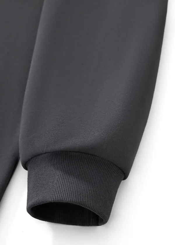 Boxy Short Wide Moiré Twill Hoodie with Adjustable Drawstring Hem, American-Style FOG Men’s Sweatshirt  #M8321