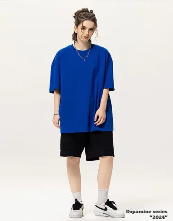 Heavyweight Double-Yarn Pure Cotton FOG Dopamine/Macaron Short-Sleeve T-Shirt  #S337
