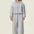 American Retro Fleece-Lined Thickened Hasson Stitch Hooded Sweatshirt Jacket #L915