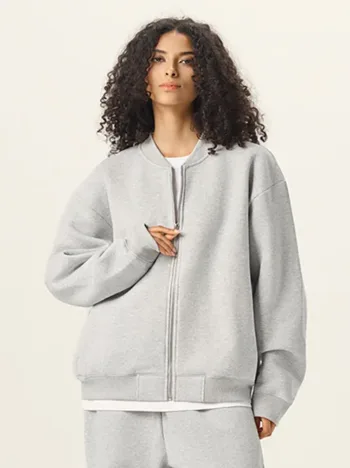 Fleece Zip-Up Varsity Jacket #L912