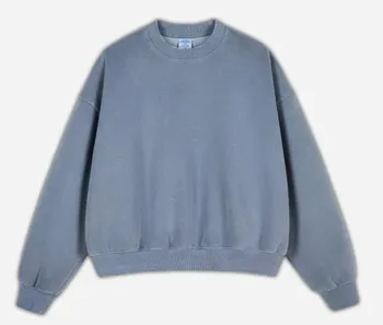 Boxy Fit Distressed Washed Thick Fleece Hoodie #Y6305