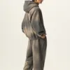 Washed Spray-Painted Monkey Thick Fleece Hoodie  #M8308