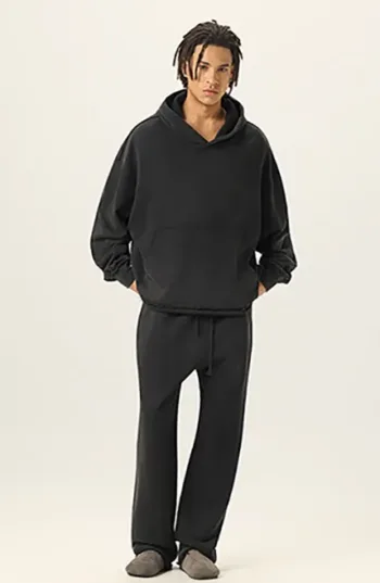 Washed 420G Loopback Pure Cotton Raw-Edge American-Style FOG Hoodie  #M8318