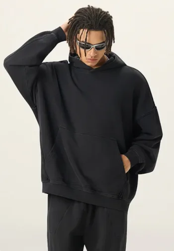 Washed Series with Rolled Hem Splicing FOG Color Palette Heavyweight French Terry #M8306