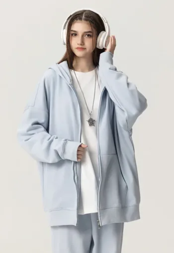 Classic French Terry Dopamine/FOG Style Heavyweight Zip-Up Hoodie #DY007