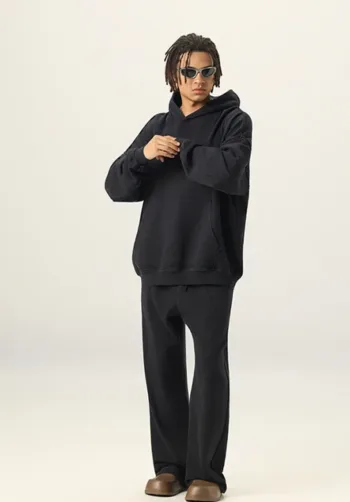 Washed Series with Rolled Hem Splicing FOG Color Palette Heavyweight French Terry #M8306