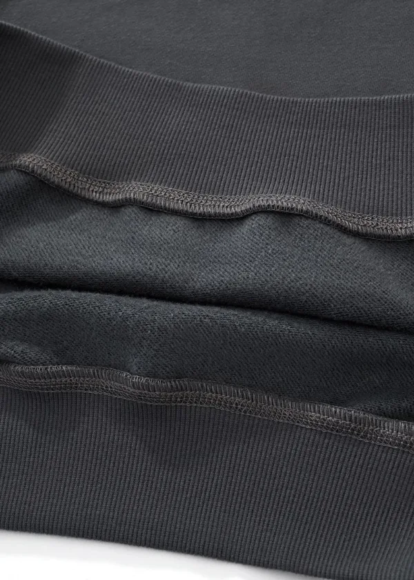 Boxy Deconstructed Raglan Sleeve Crewneck Sweatshirt #Y6317