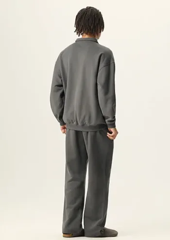 Clean Fit Collegiate Style Heavyweight Collared Polo Sweatshirt  # Y6303