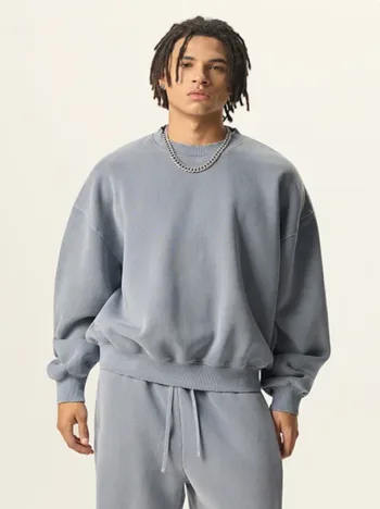 Boxy Fit Distressed Washed Thick Fleece Hoodie #Y6305