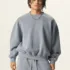Boxy Fit Distressed Washed Thick Fleece Hoodie #Y6305