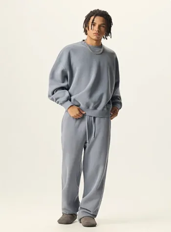 Boxy Fit Distressed Washed Thick Fleece Hoodie #Y6305