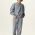 Boxy Fit Distressed Washed Thick Fleece Hoodie #Y6305
