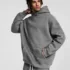 C-HL23807 Fleece-Lined Thickened Loose-Fit Hooded Sweatshirt