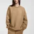 C-HL23803 Fleece-Lined Thickened Loose Crewneck Sweatshirt
