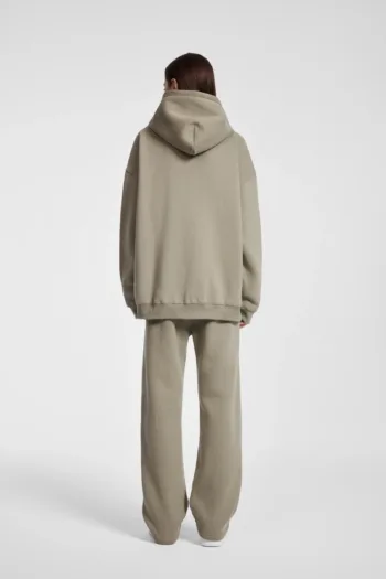C-HL23805 Fleece-Lined Thickened Loose-Fit Zip-Up Hooded Sweatshirt