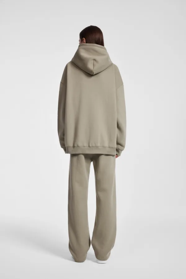 C-HL23805 Fleece-Lined Thickened Loose-Fit Zip-Up Hooded Sweatshirt