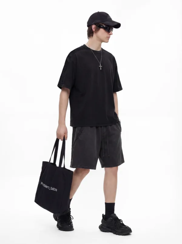 C-S26009 Sporty Striped Washed Vintage T-Shirt