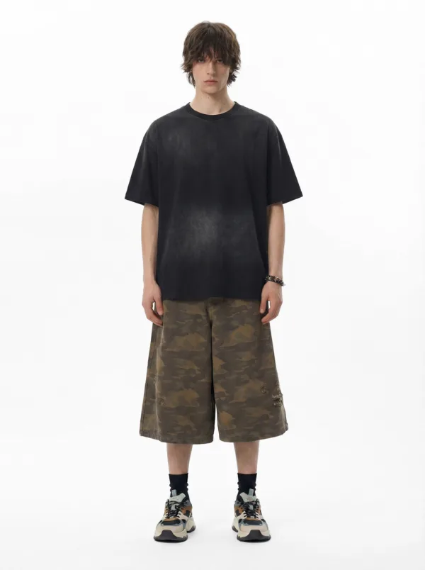 C-HL6610 Spray Monkey Wash Distressed T-Shirt