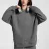 C-HL23803 Fleece-Lined Thickened Loose Crewneck Sweatshirt