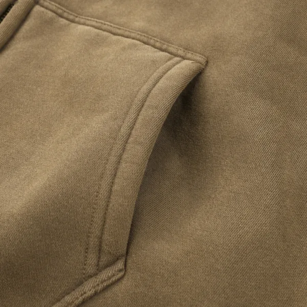 C-HL1216 Batik Washed Vintage Fleece Double-Zip Sweatshirt