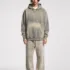 C-HL23819 Distressed Paint Splatter Fleece-Lined Hooded Sweatshirt