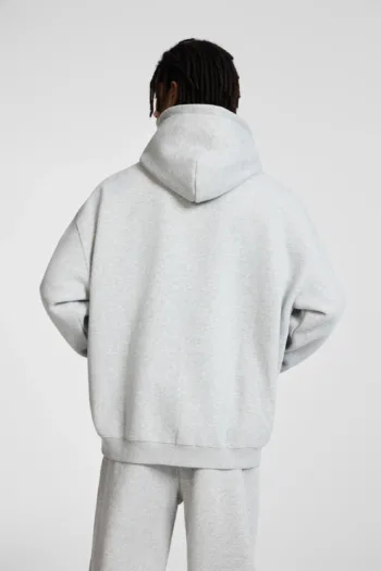 C-HL23805 Fleece-Lined Thickened Loose-Fit Zip-Up Hooded Sweatshirt