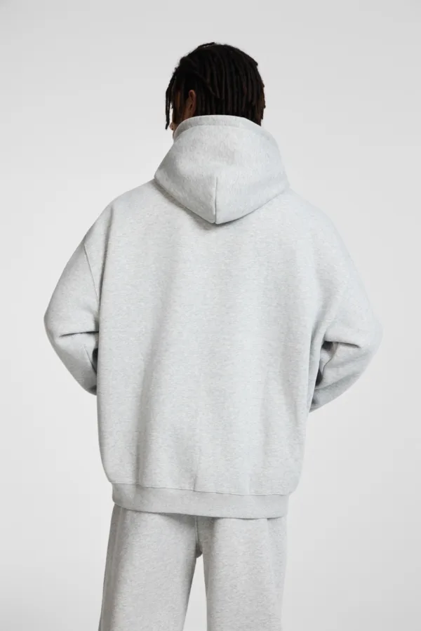 C-HL23805 Fleece-Lined Thickened Loose-Fit Zip-Up Hooded Sweatshirt