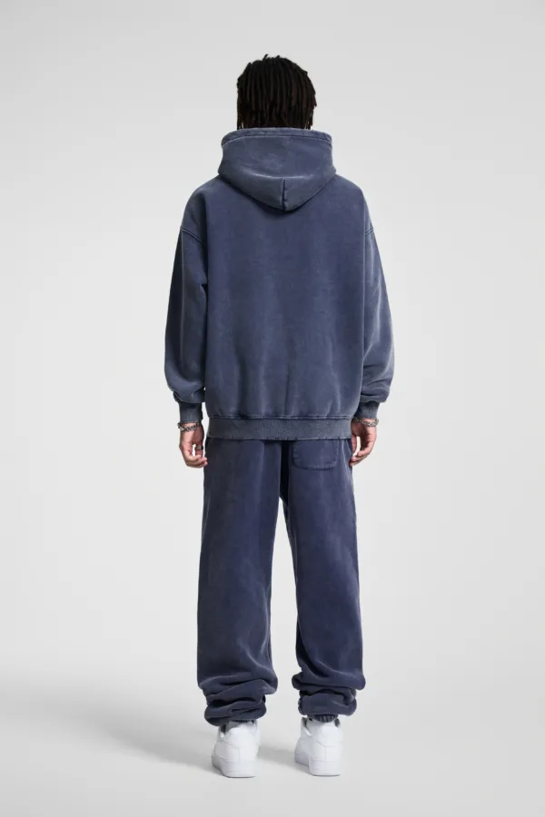 C-23842 + C-23843 Batik Wash Vintage Distressed Fleece Hoodie Two-Piece Set