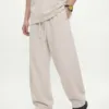 C-K1162 Heavyweight Washed Distressed Pure Cotton Loose Barrel Pants