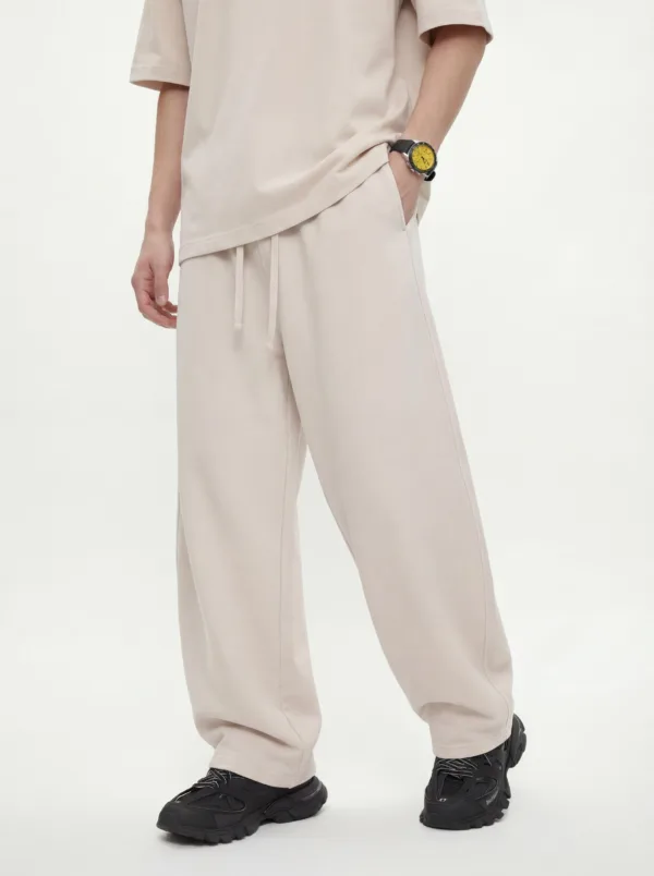 C-K1162 Heavyweight Washed Distressed Pure Cotton Loose Barrel Pants