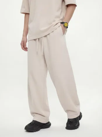 C-K1162 Heavyweight Washed Distressed Pure Cotton Loose Barrel Pants