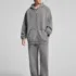 C-1305 + C-1306 Pigment Wash Stir-Fried Snowflake Vintage Distressed Fleece Hoodie Two-Piece Set