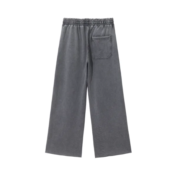 C-1258 High Street Spliced Raw Hem Washed Leisure Pants