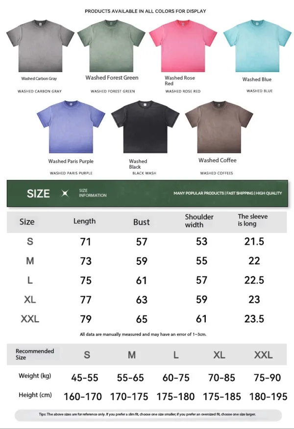 C-HL1237+1238 Heavyweight Washed Vintage Casual Two-Piece Set