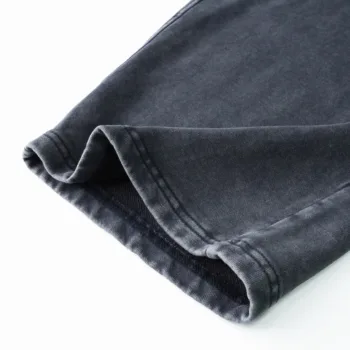 C-K1162 Heavyweight Washed Distressed Pure Cotton Loose Barrel Pants