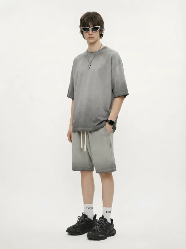 C-HL1237+1238 Heavyweight Washed Vintage Casual Two-Piece Set