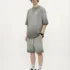 C-HL1237+1238 Heavyweight Washed Vintage Casual Two-Piece Set