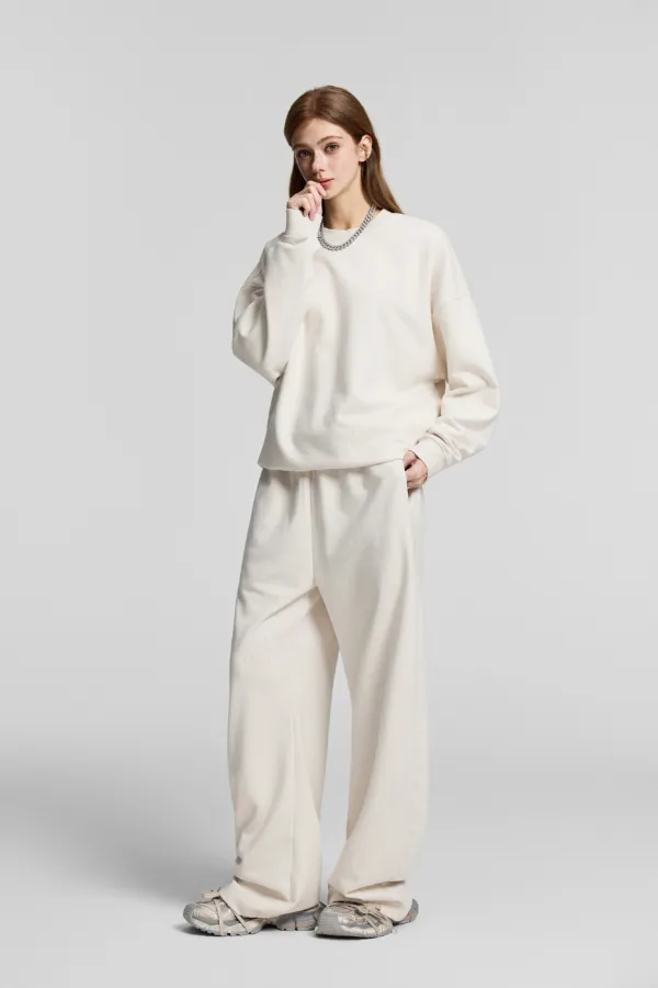 C-6807 + C-6808 Heavyweight Distressed Ripped Vintage Wash Fleece Hoodie Two-Piece Set