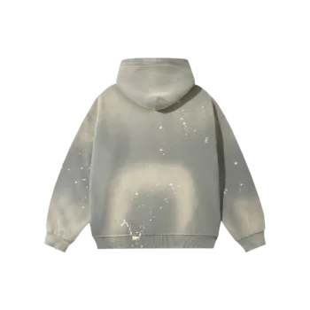 C-HL23819 Distressed Paint Splatter Fleece-Lined Hooded Sweatshirt