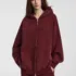 1118d406 C-HL1216 Batik Washed Vintage Fleece Double-Zip Sweatshirt