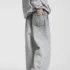 C-26021 Color Spray Washed Distressed Fleece Casual Trousers
