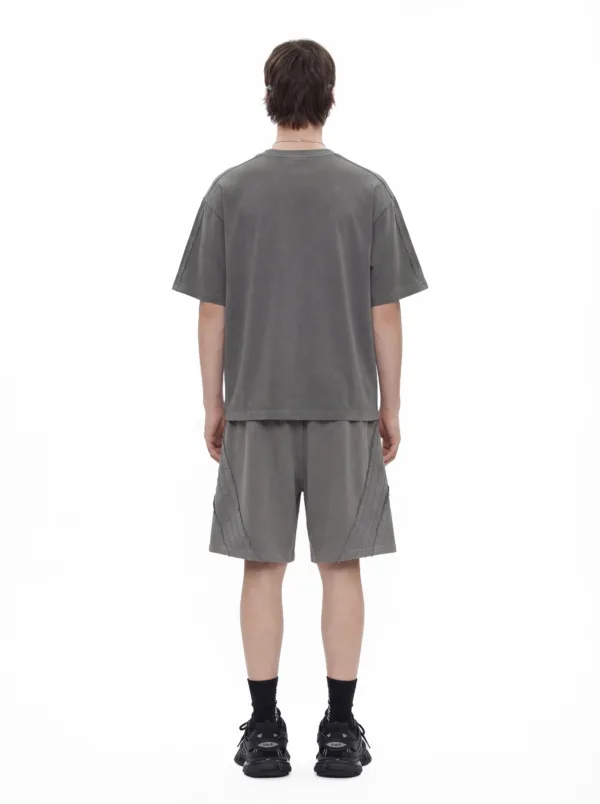 C-S26009 + S26008 Retro Striped Washed Co-ord Set